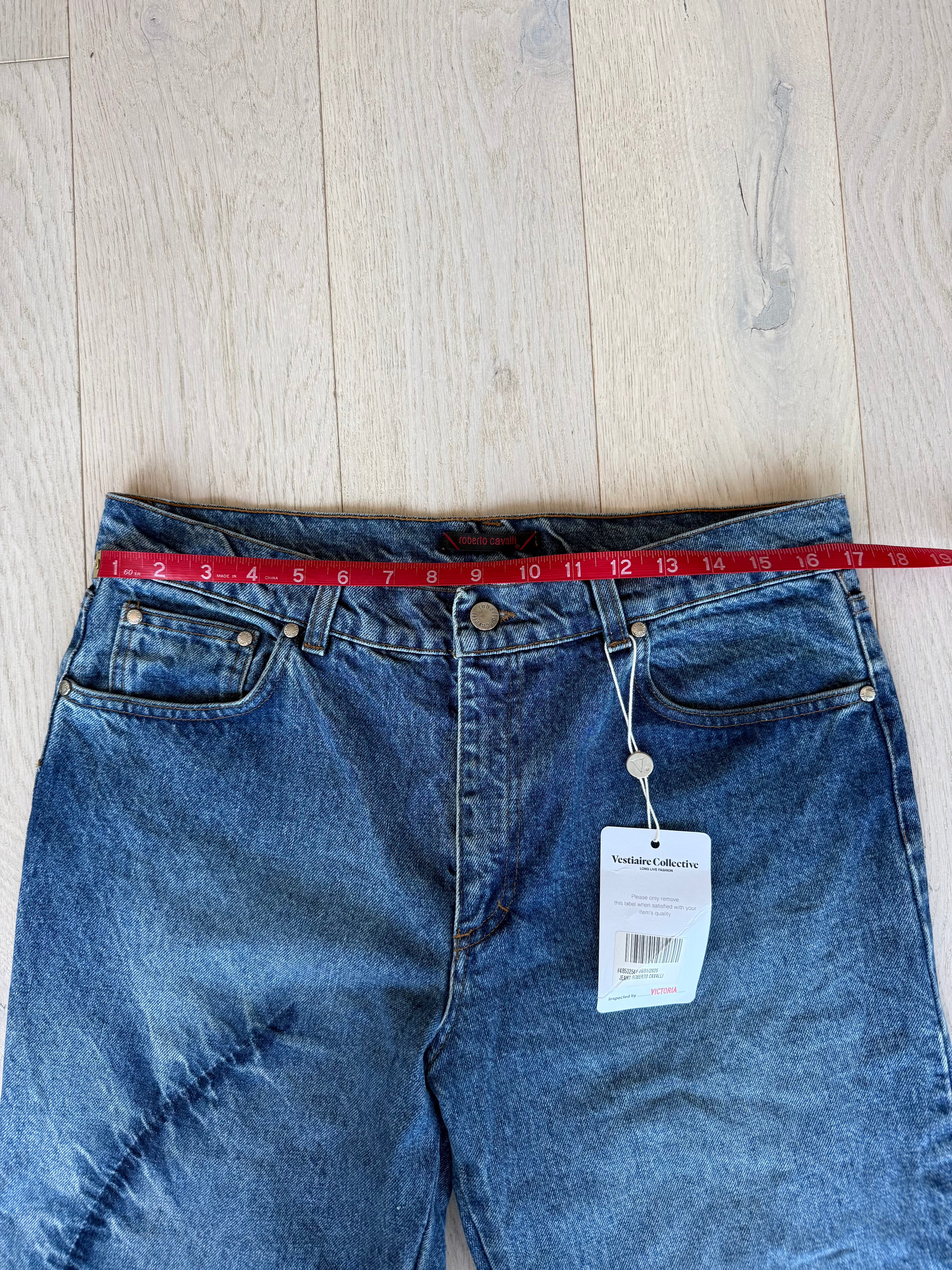 Roberto Cavalli Blue Jean Stitch Detail