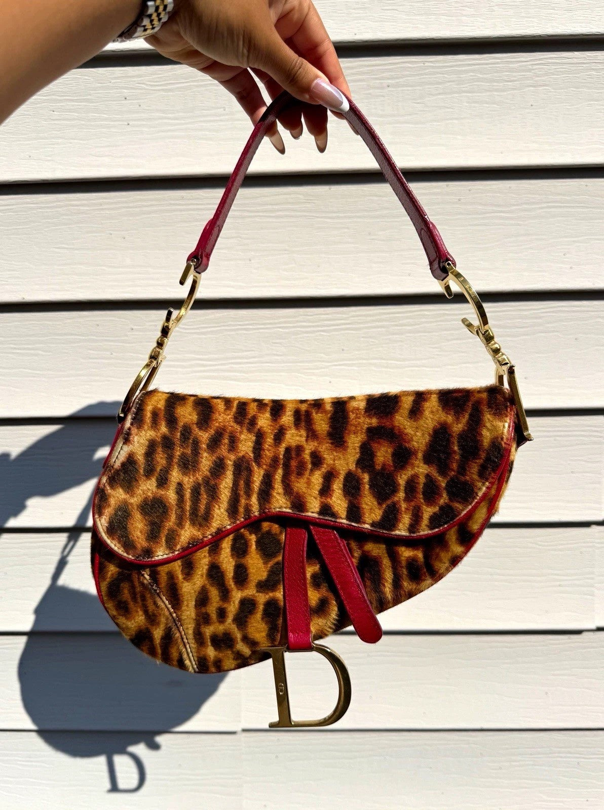 Dior Leopard Print Saddle Bag