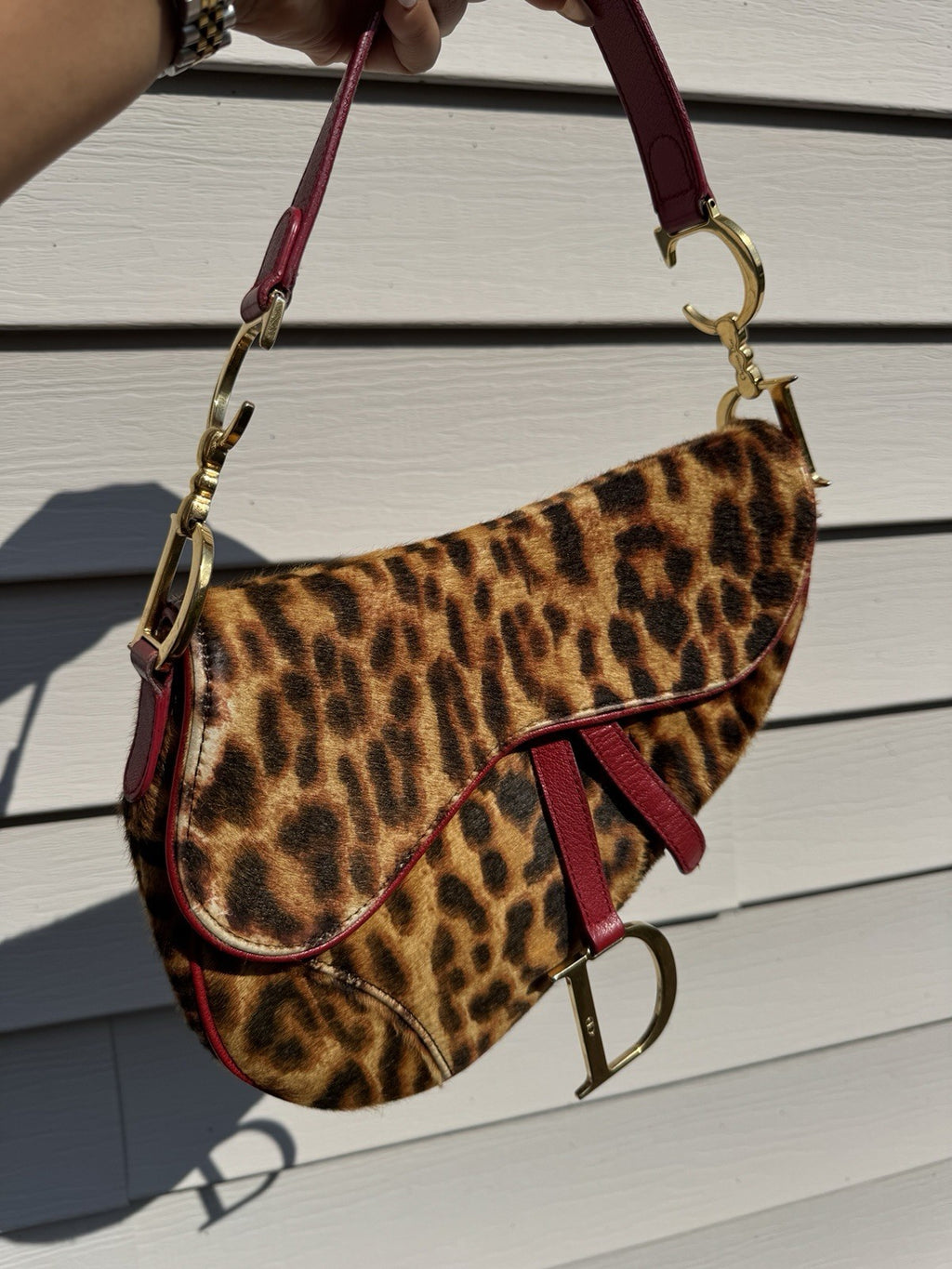Dior Leopard Print Saddle Bag