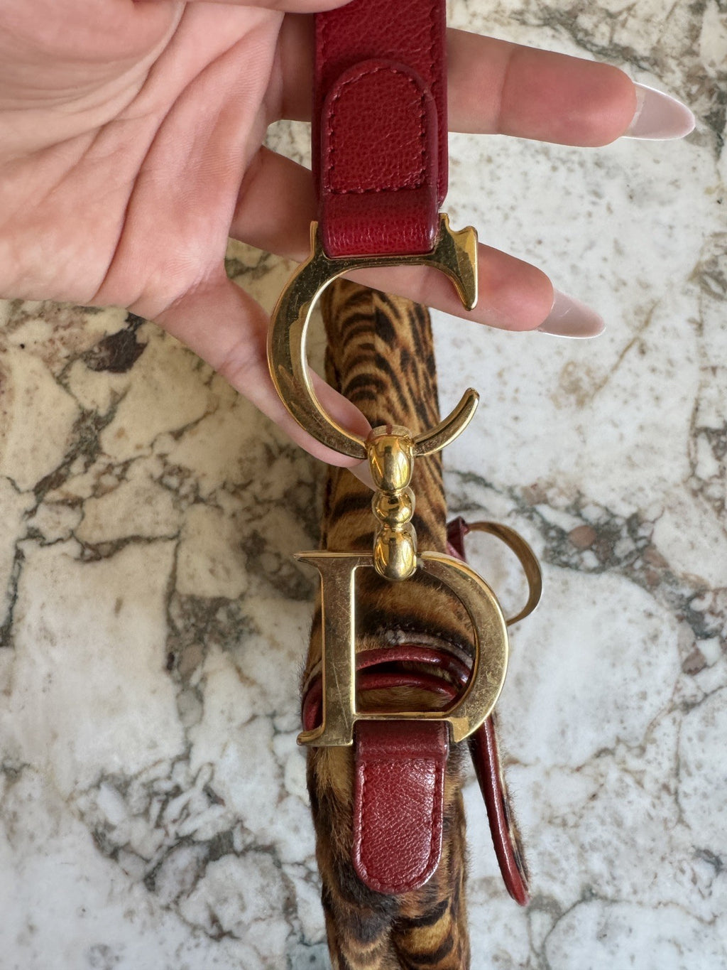 Dior Leopard Print Saddle Bag