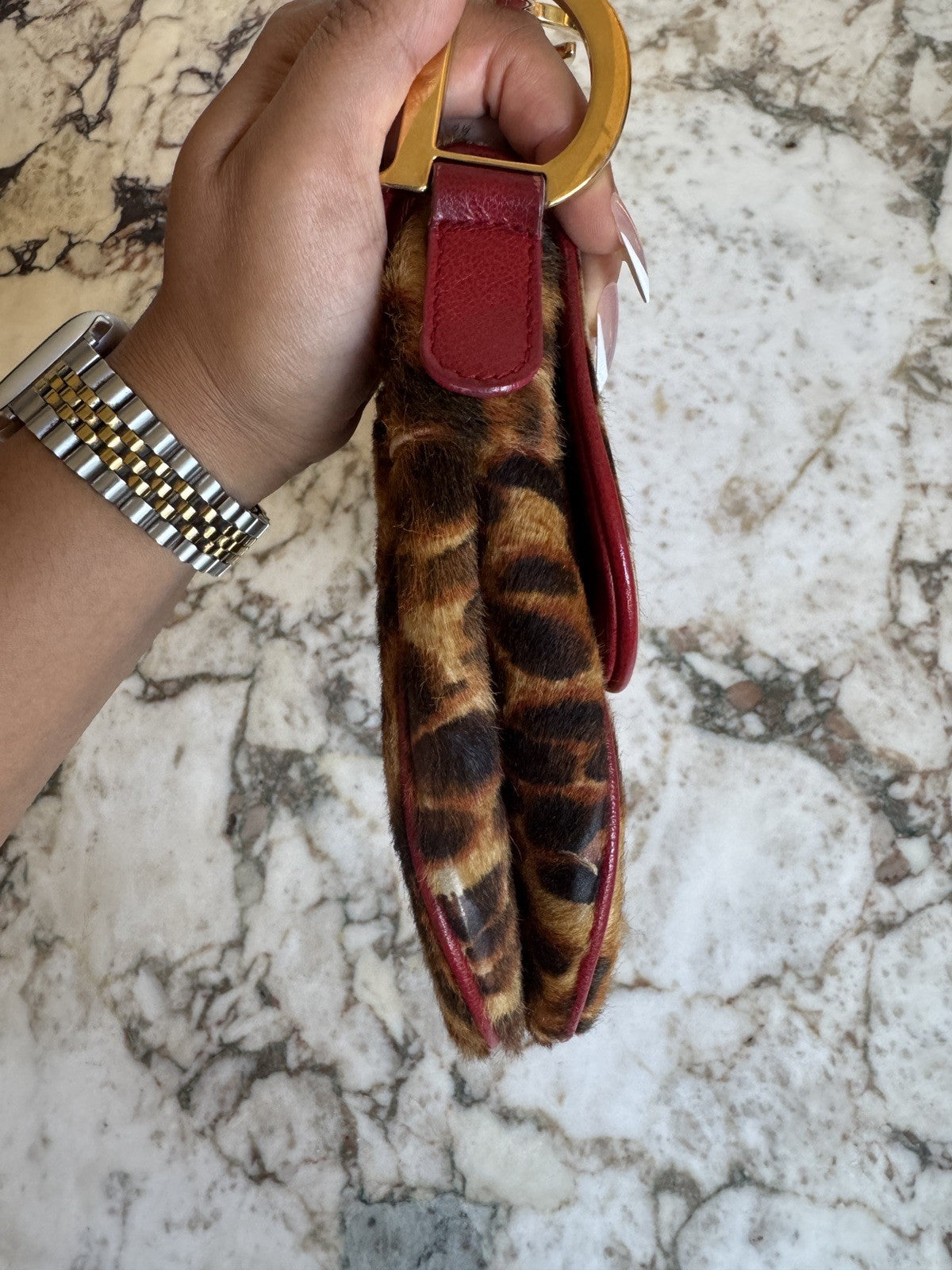 Dior Leopard Print Saddle Bag