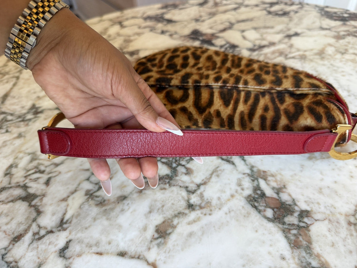 Dior Leopard Print Saddle Bag