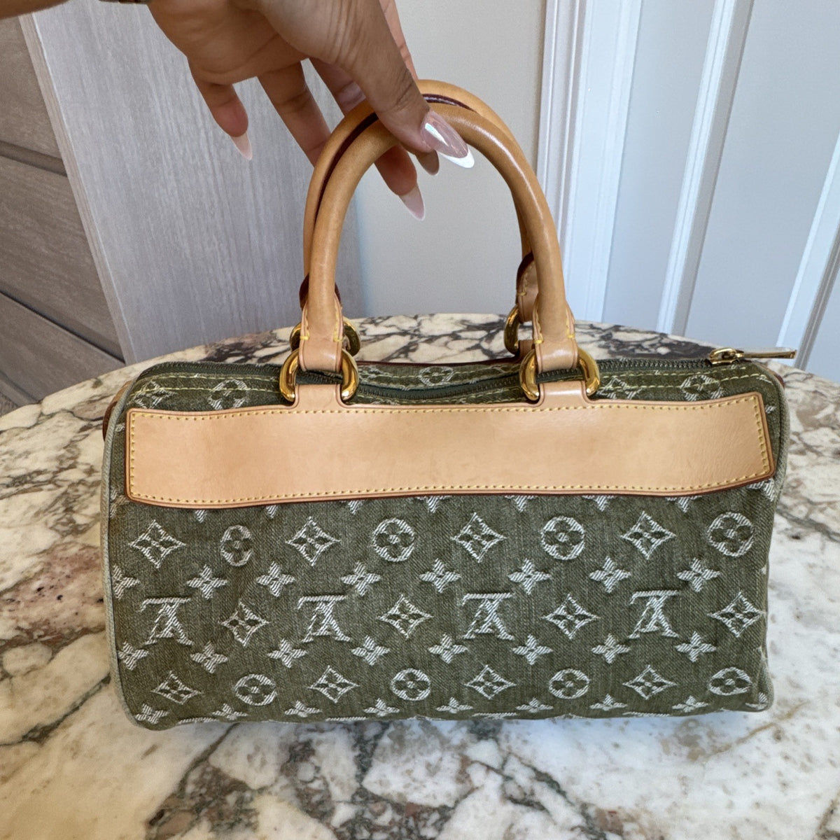 Green Louis Vuitton Denim Speedy