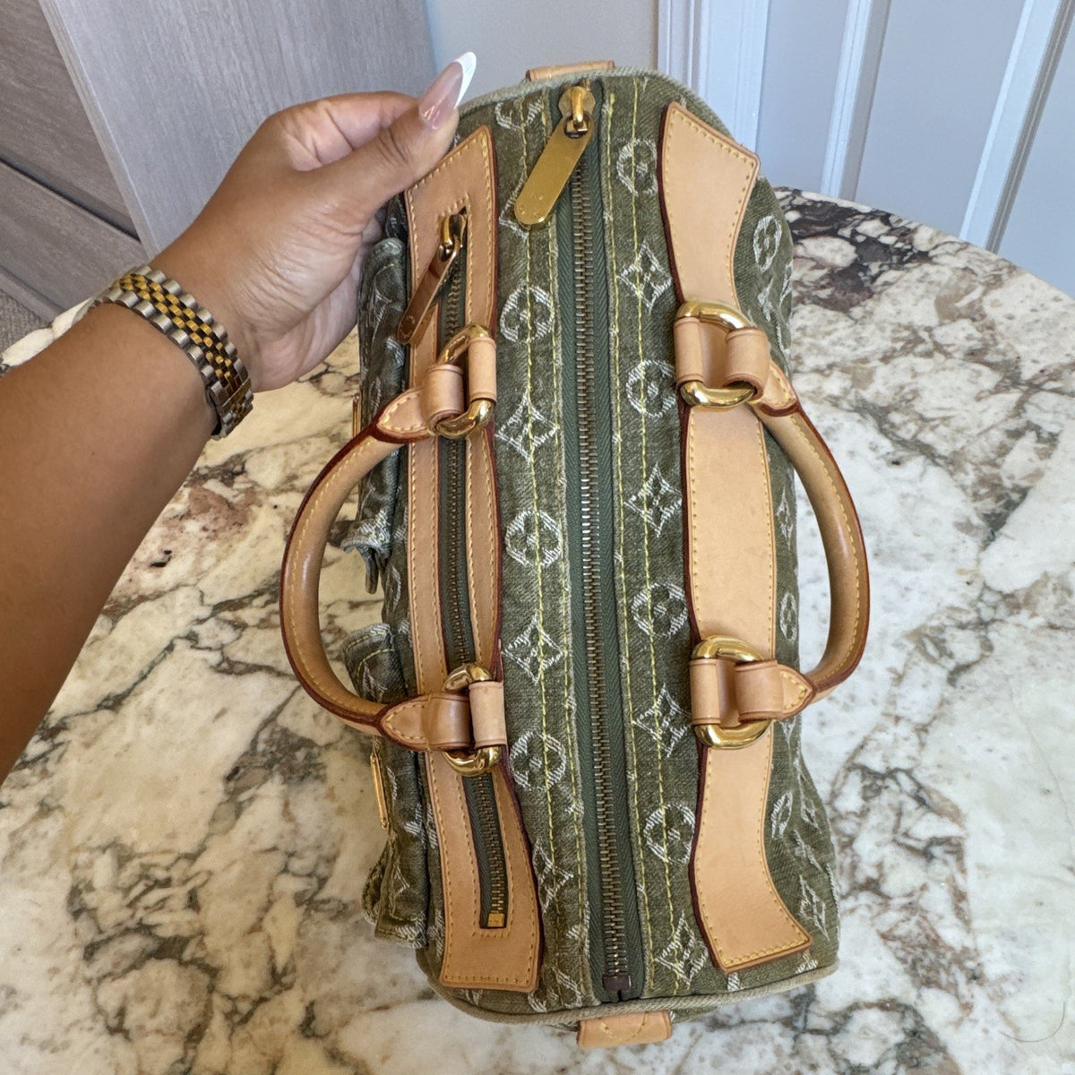 Green Louis Vuitton Denim Speedy
