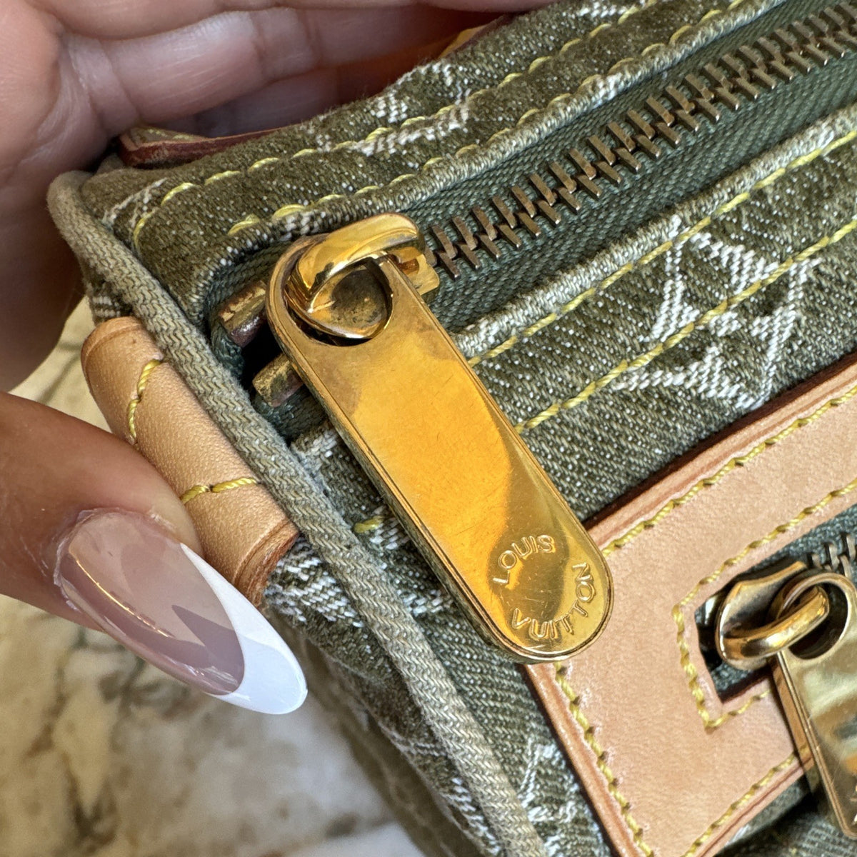 Green Louis Vuitton Denim Speedy