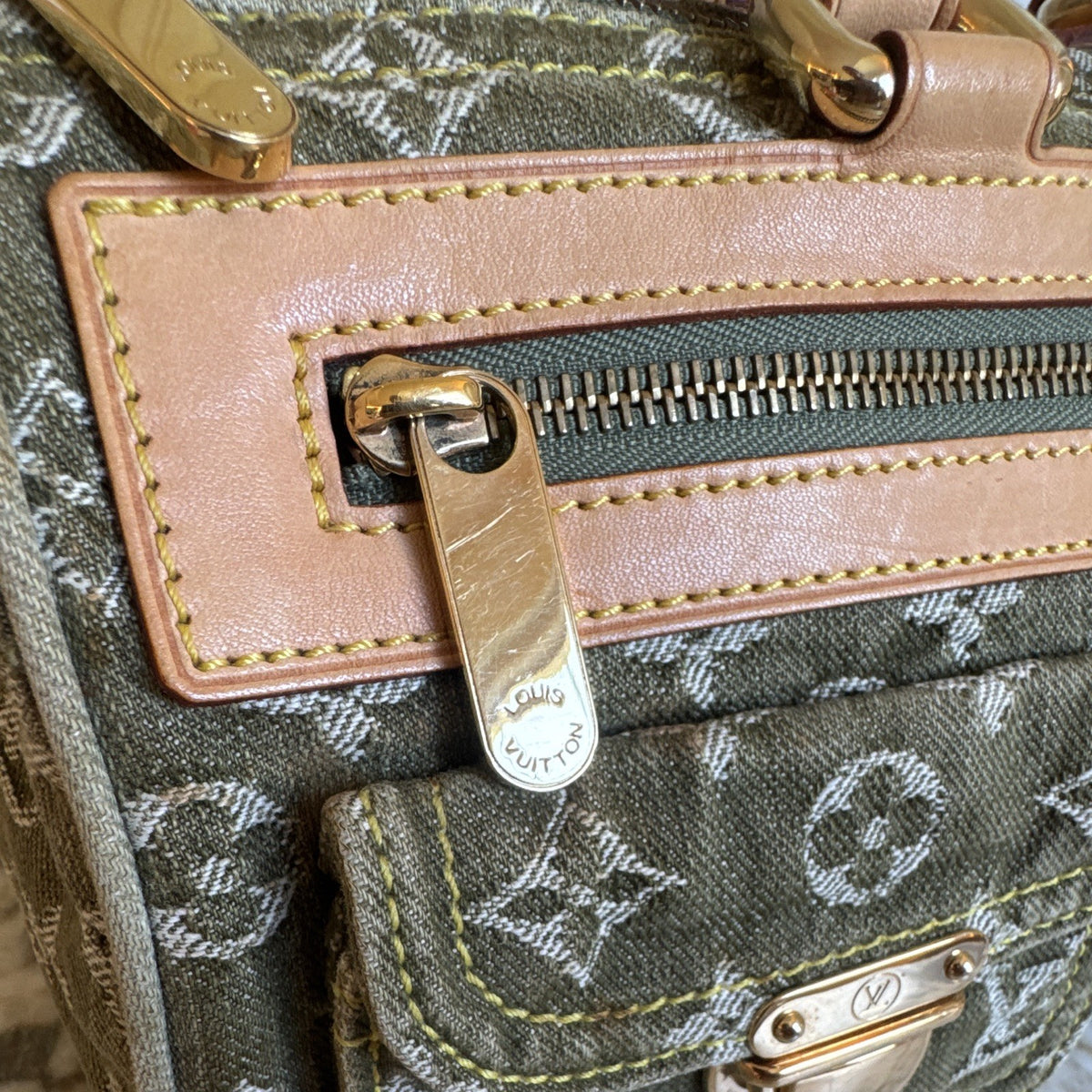 Green Louis Vuitton Denim Speedy