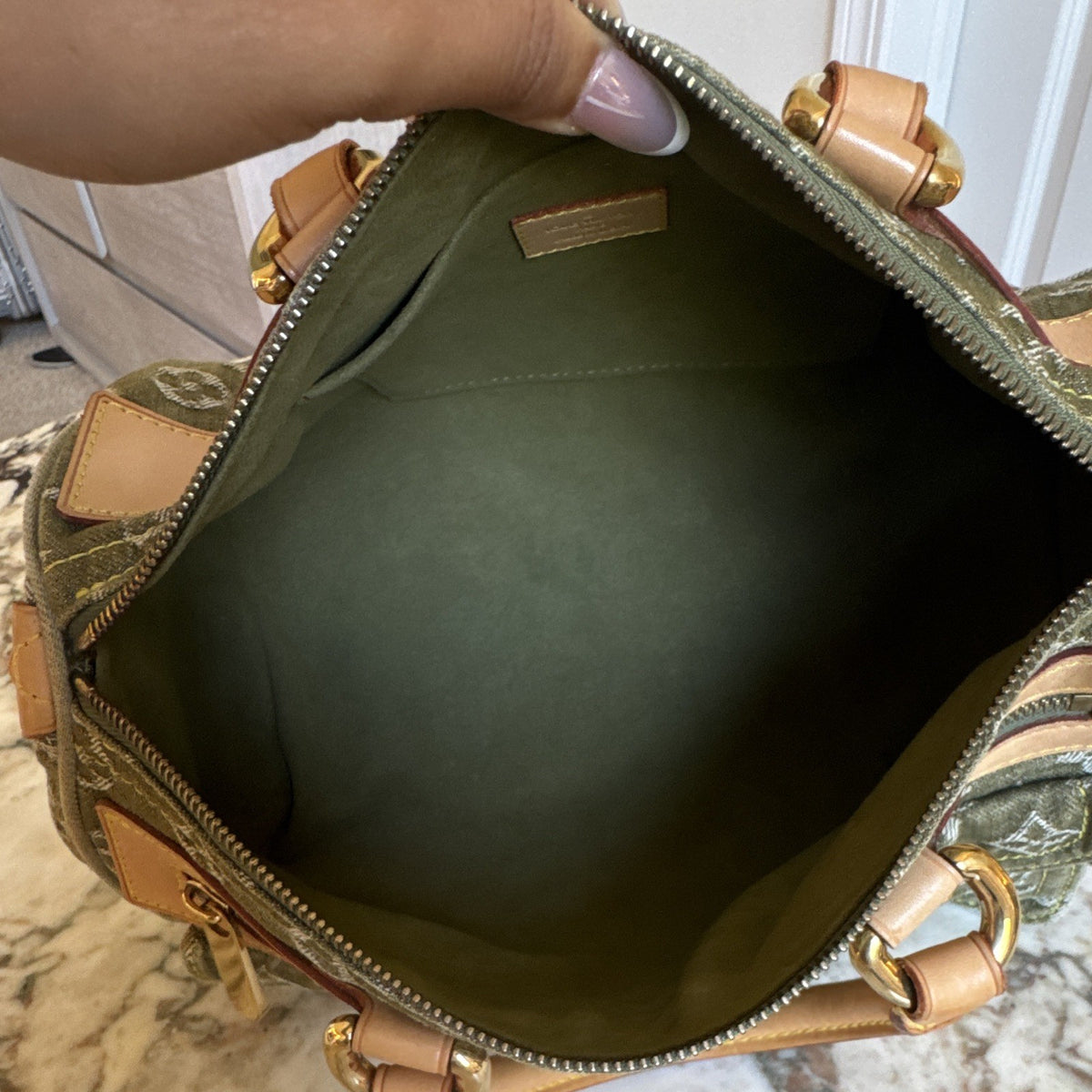 Green Louis Vuitton Denim Speedy