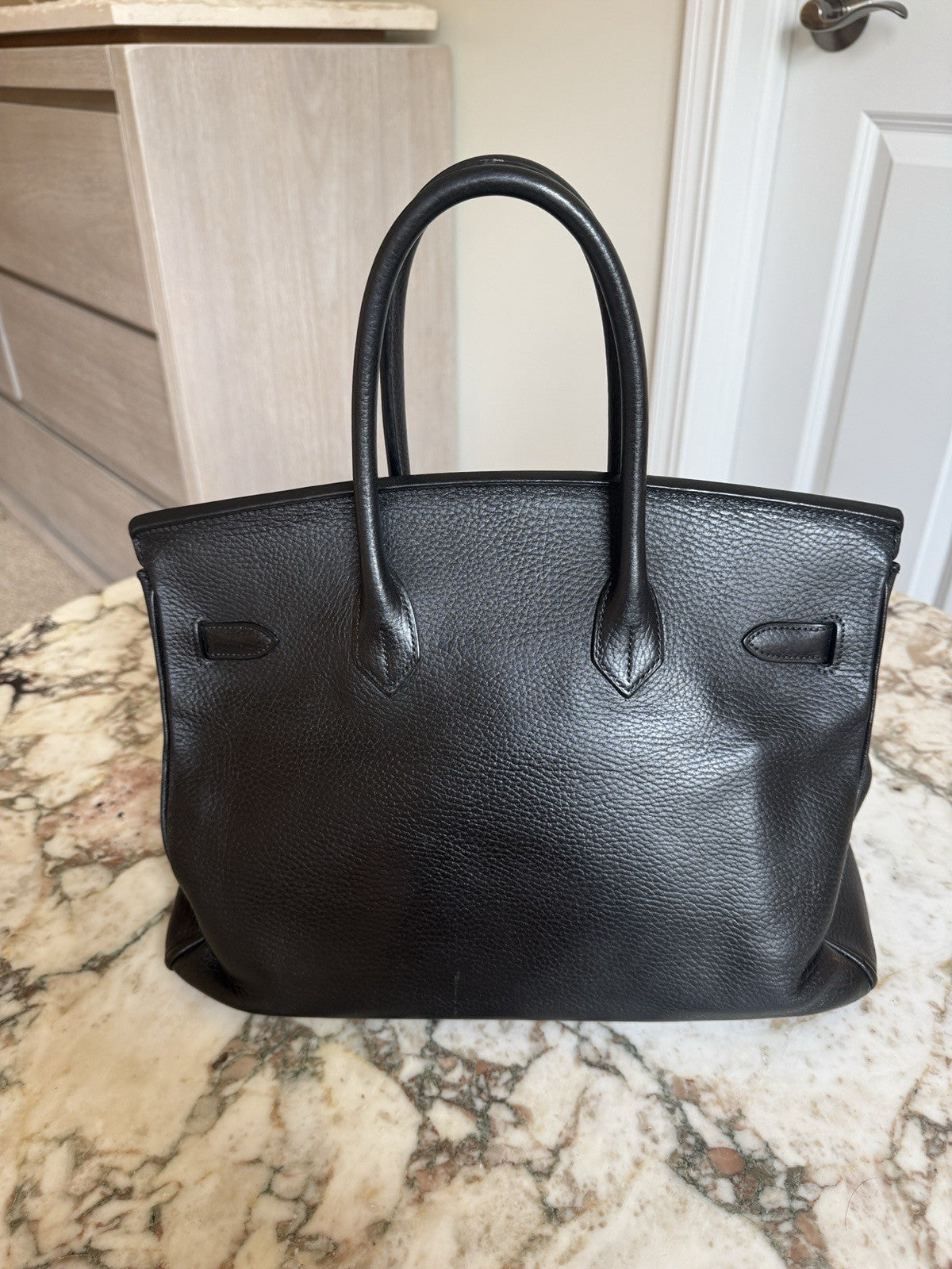 Hermes Birkin 35 Black Ardennes With Gold Hardware