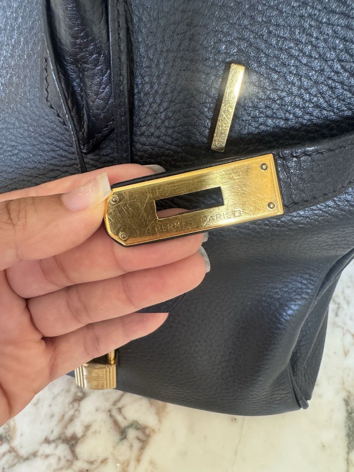 Hermes Birkin 35 Black Ardennes With Gold Hardware