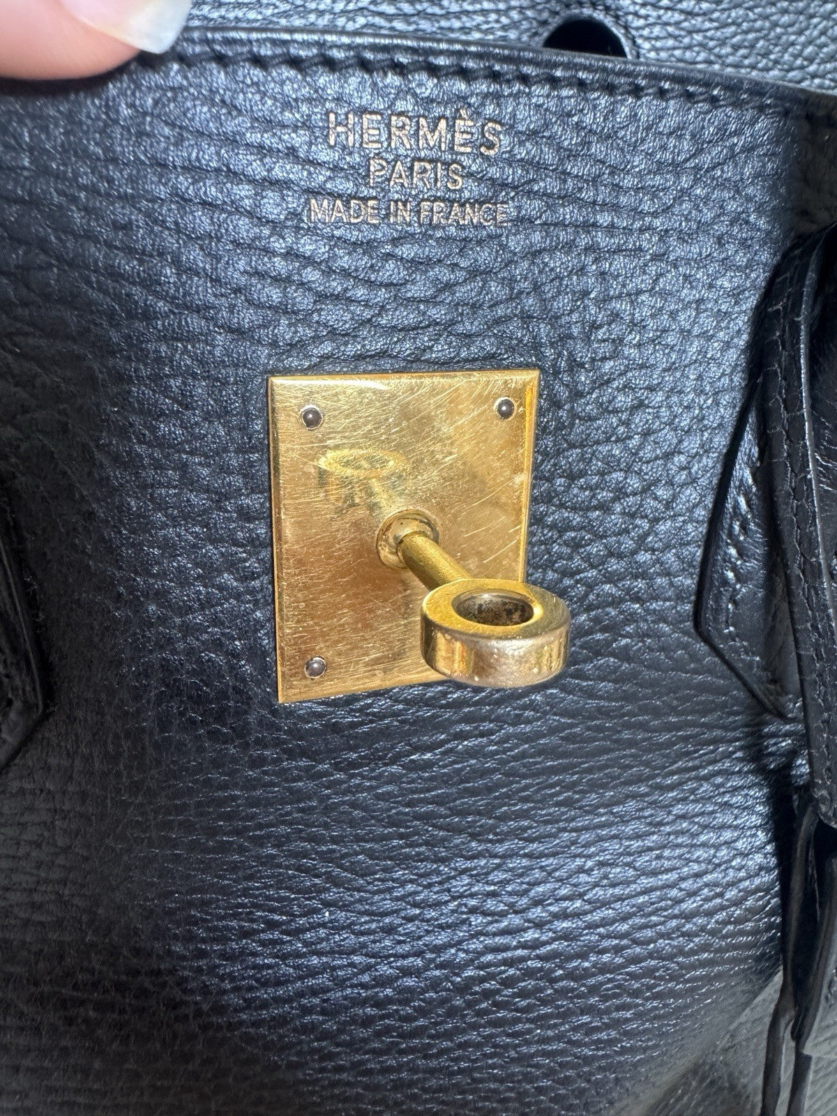 Hermes Birkin 35 Black Ardennes With Gold Hardware