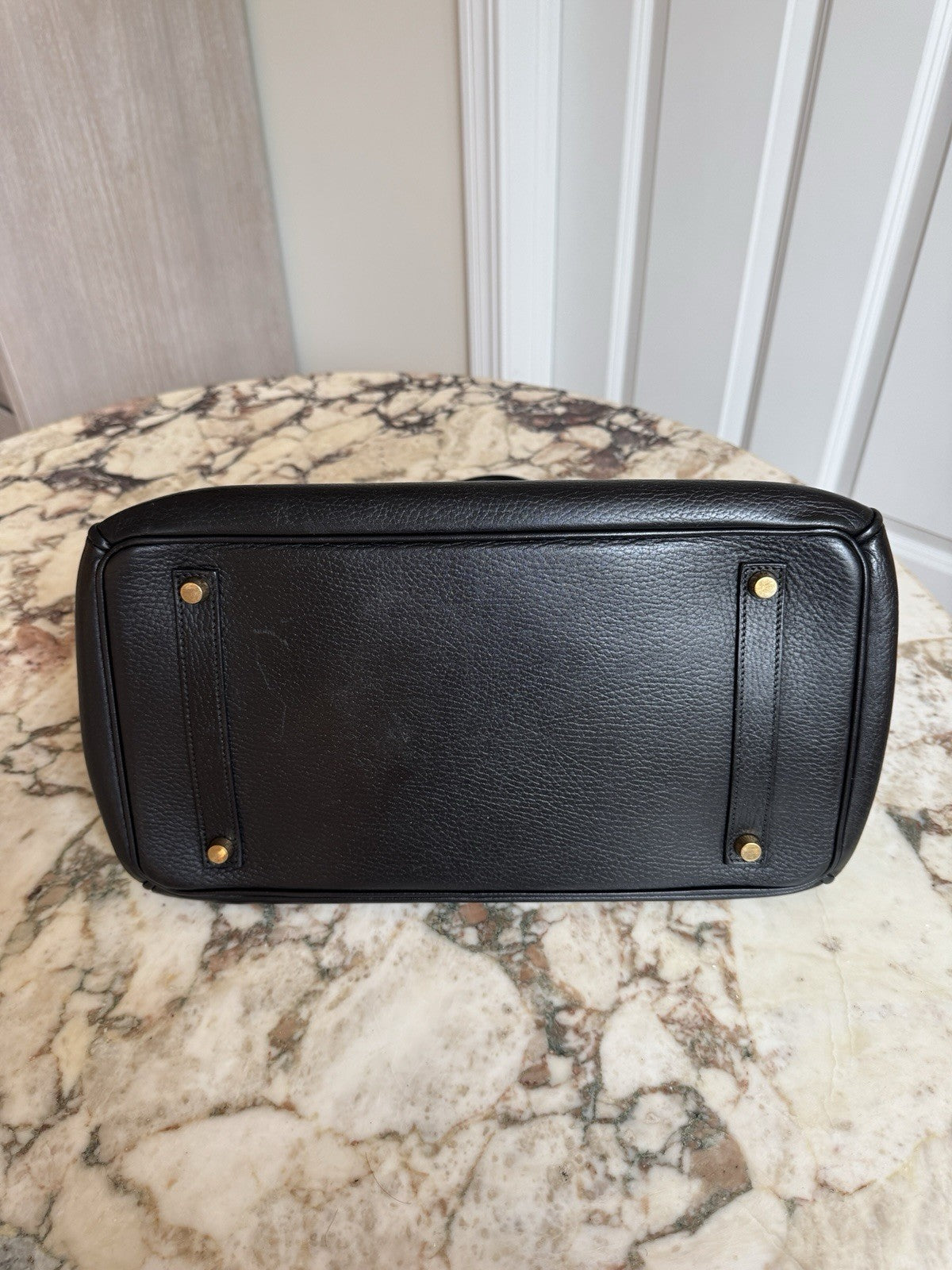Hermes Birkin 35 Black Ardennes With Gold Hardware