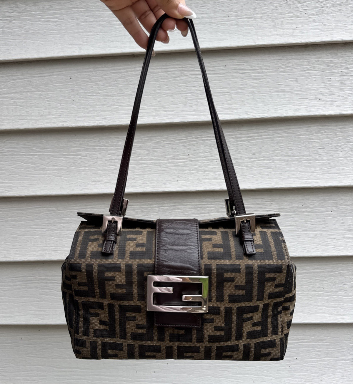 Fendi Zucca Bento Box Baguette Bag