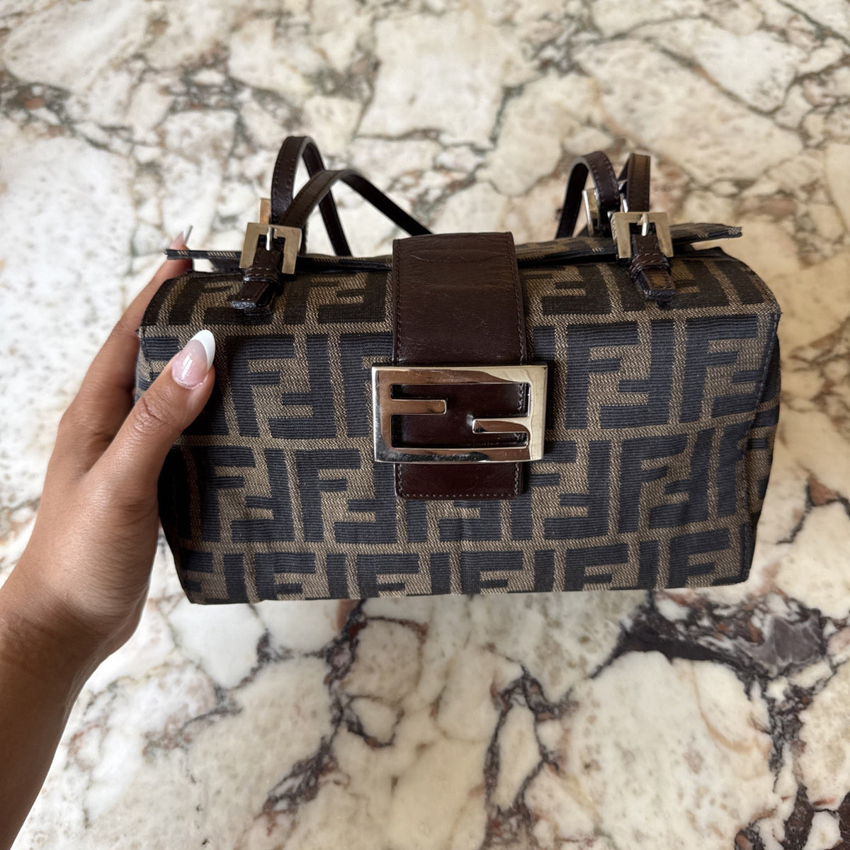 Fendi Zucca Bento Box Baguette Bag