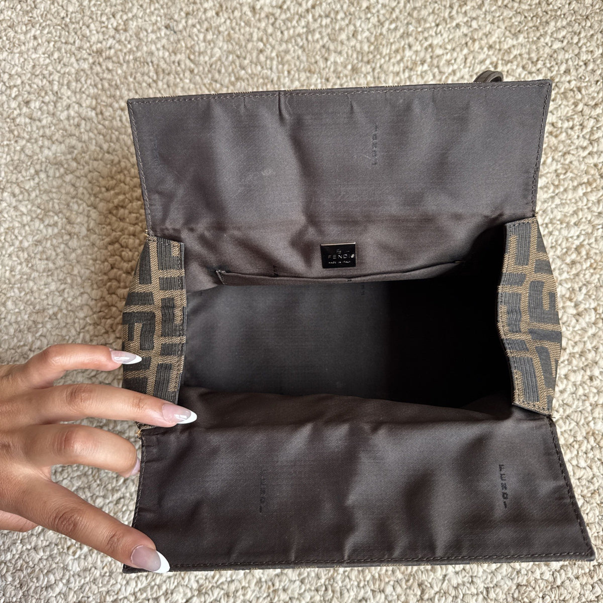 Fendi Zucca Bento Box Baguette Bag