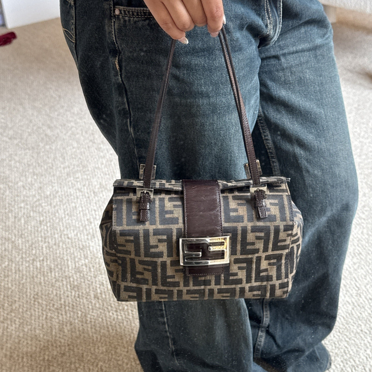 Fendi Zucca Bento Box Baguette Bag