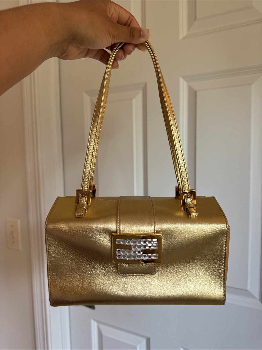 Fendi Gold Baguette Bento Box Bag