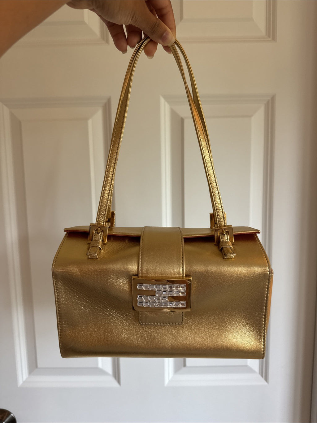 Fendi Gold Baguette Bento Box Bag