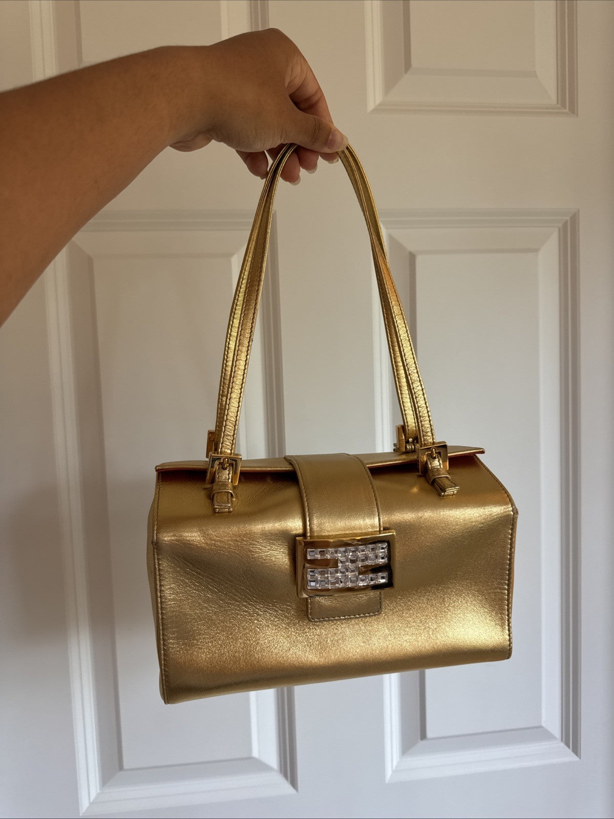 Fendi Gold Baguette Bento Box Bag