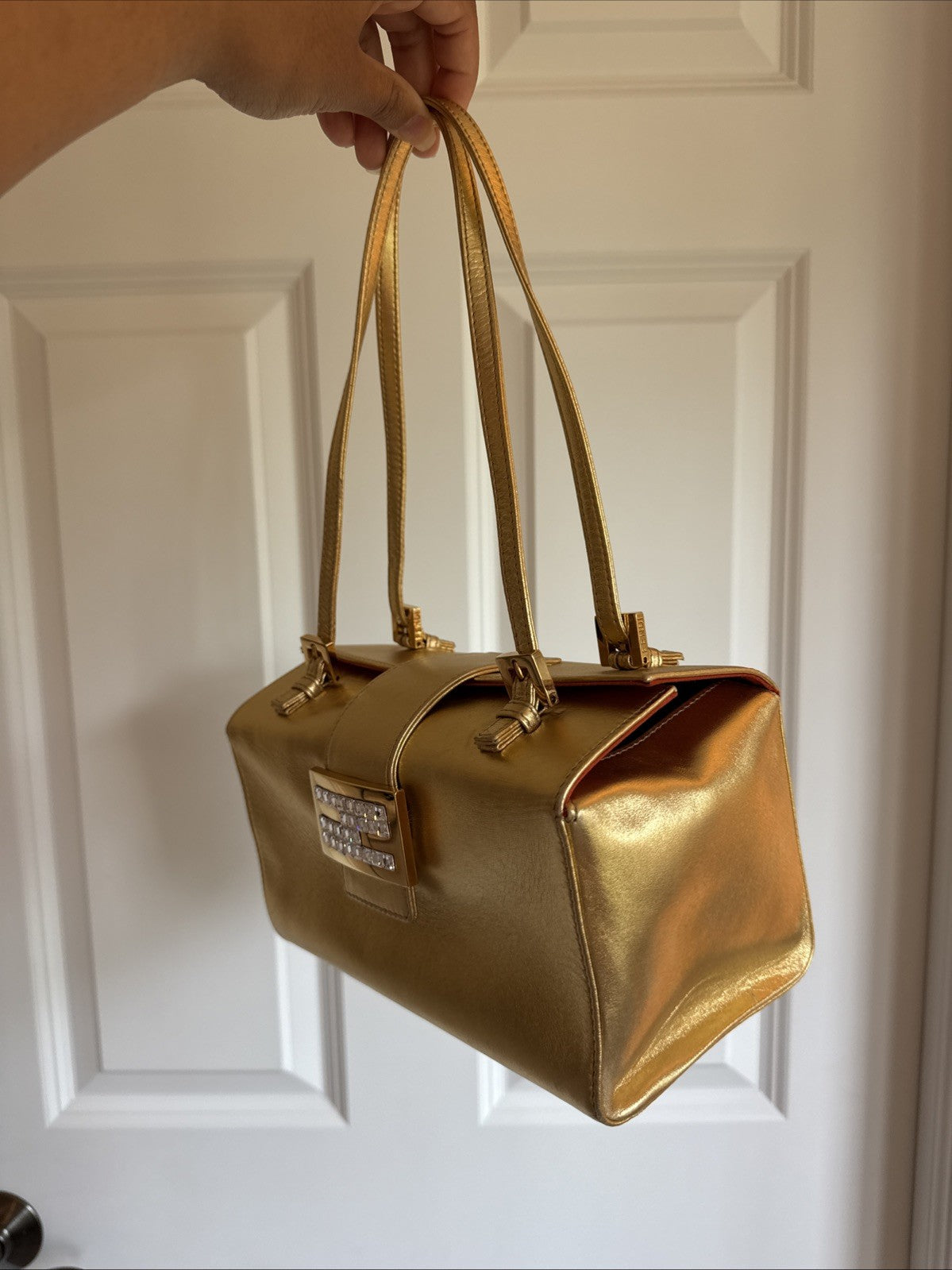 Fendi Gold Baguette Bento Box Bag