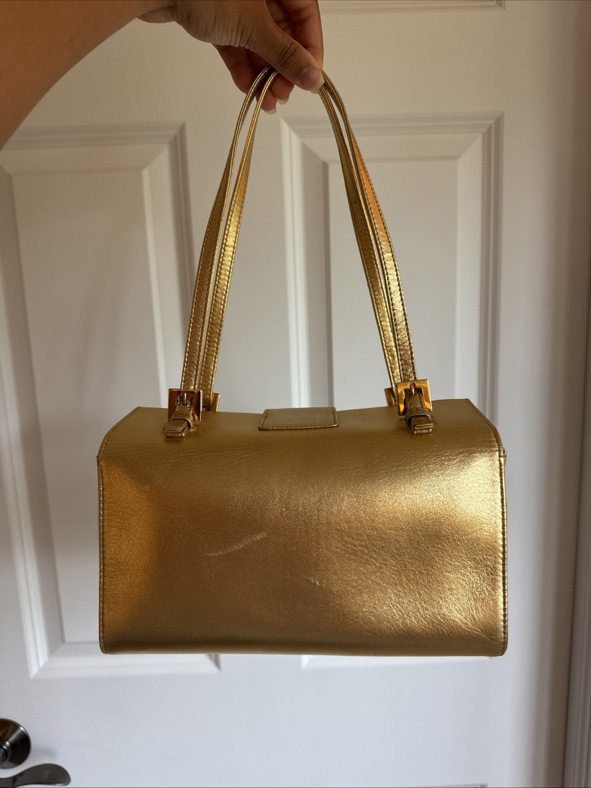 Fendi Gold Baguette Bento Box Bag