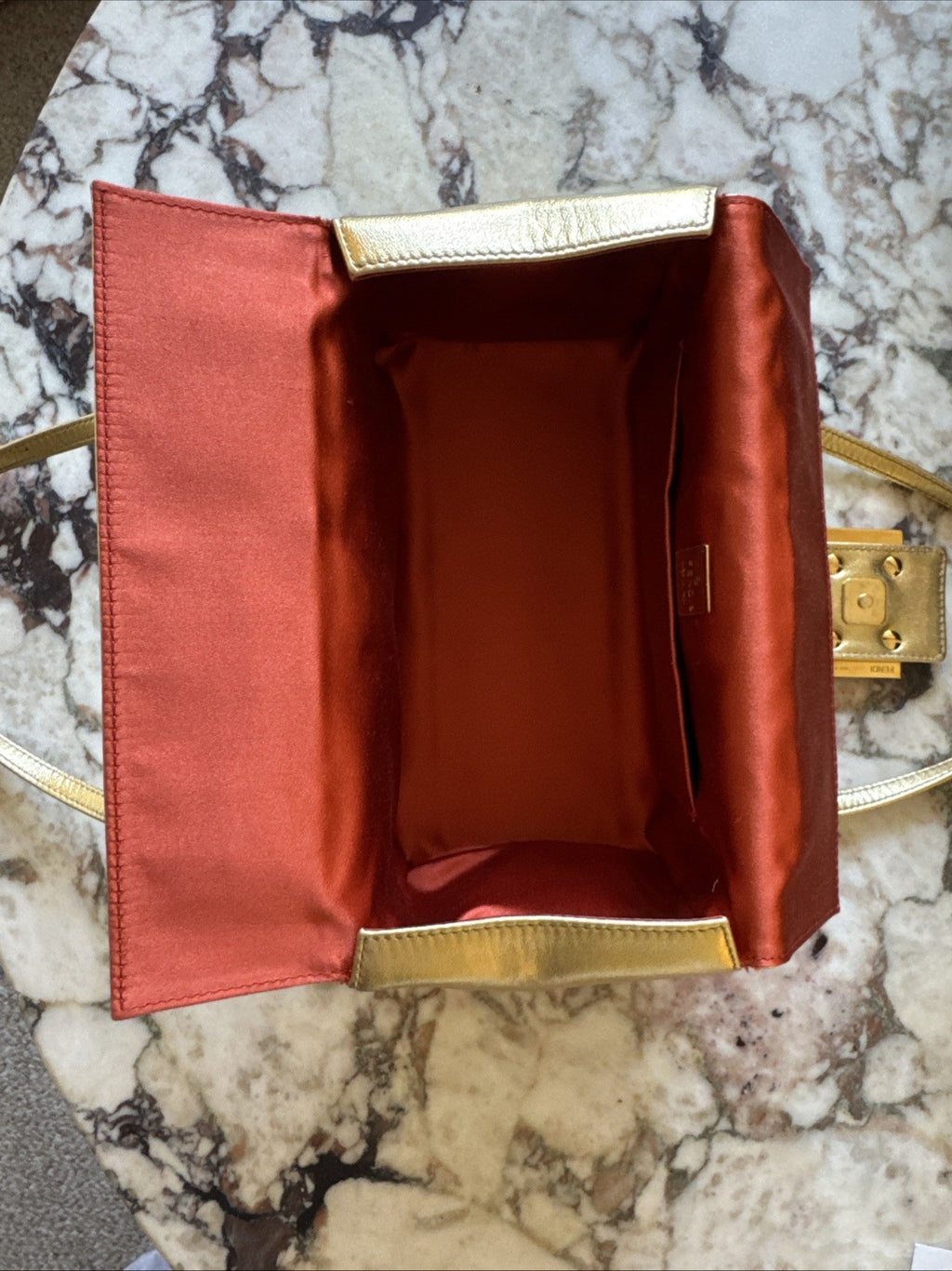Fendi Gold Baguette Bento Box Bag
