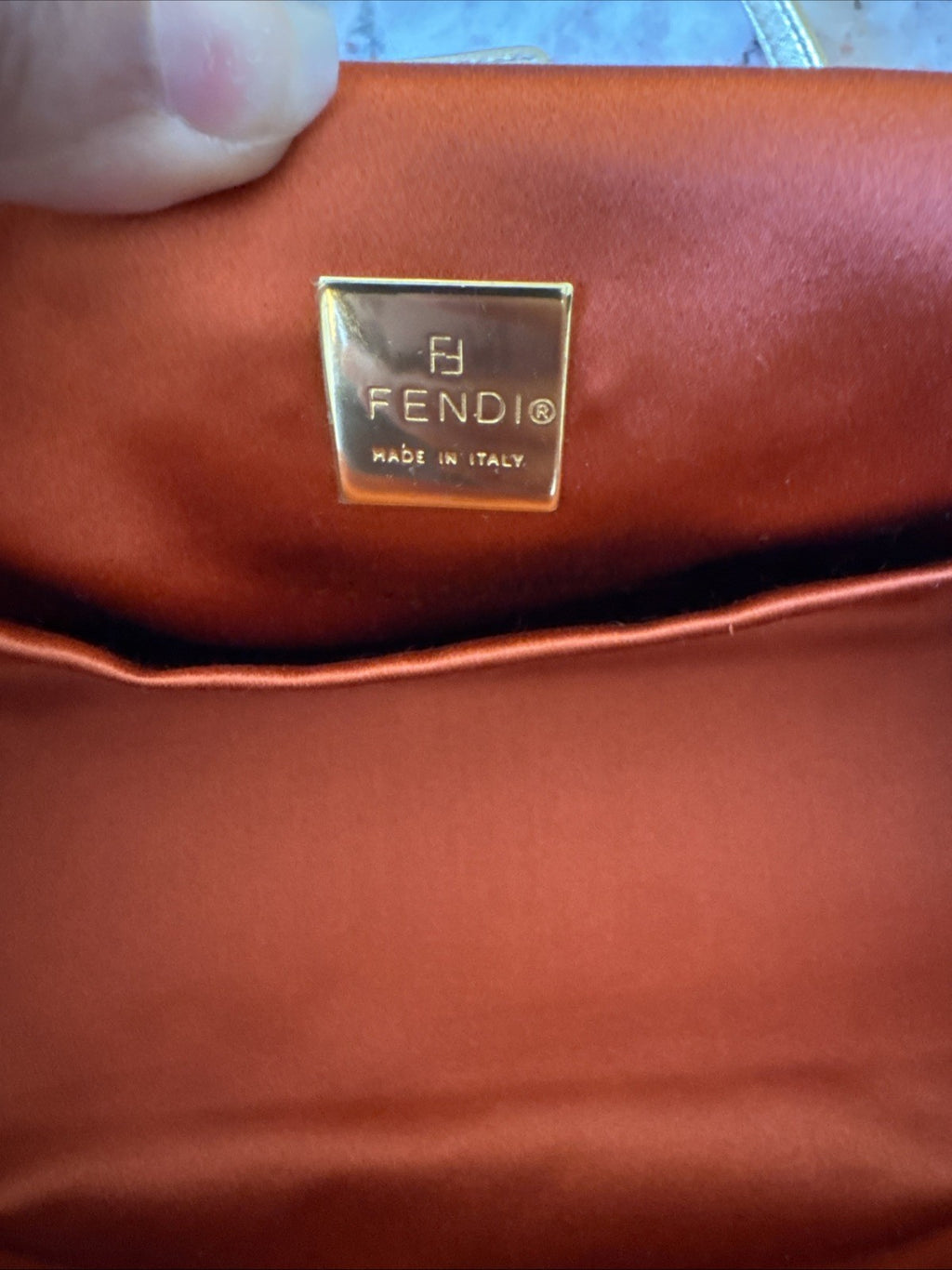 Fendi Gold Baguette Bento Box Bag