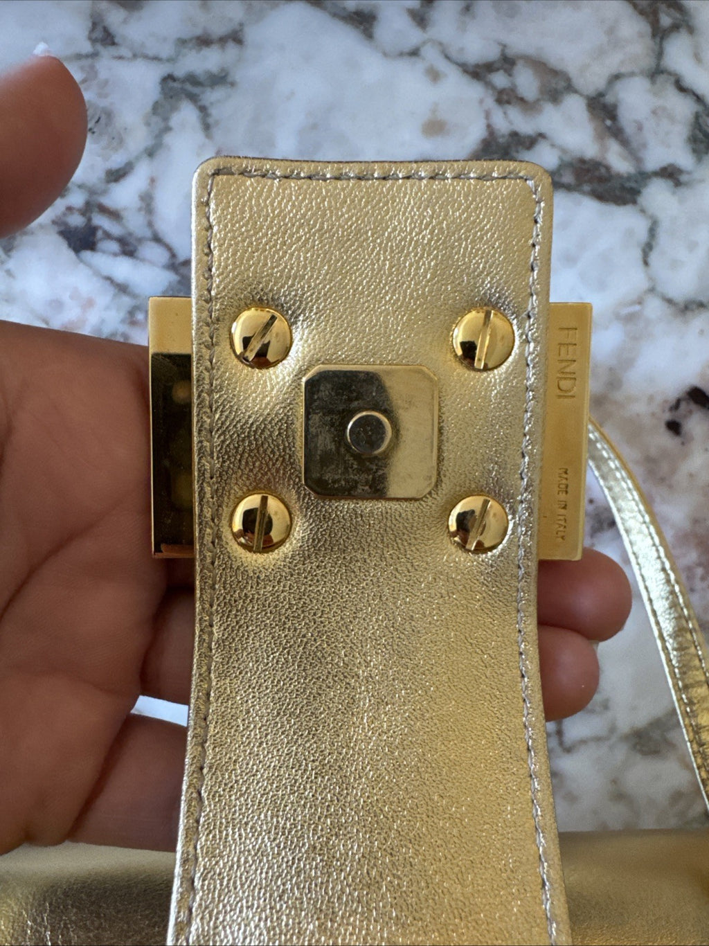 Fendi Gold Baguette Bento Box Bag