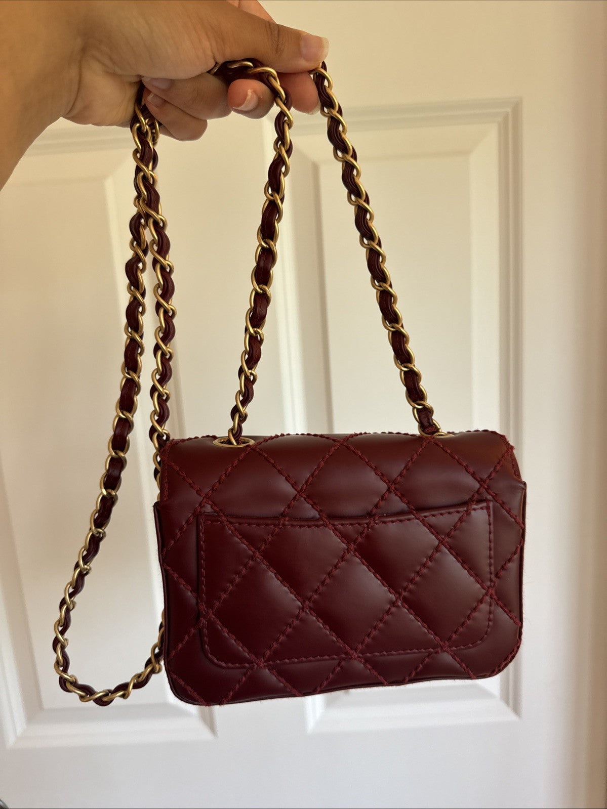 Burgundy Chanel Mini Flap Bag