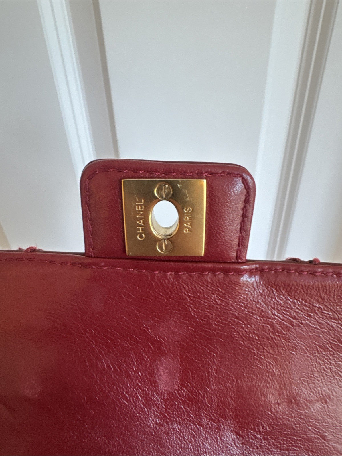 Burgundy Chanel Mini Flap Bag